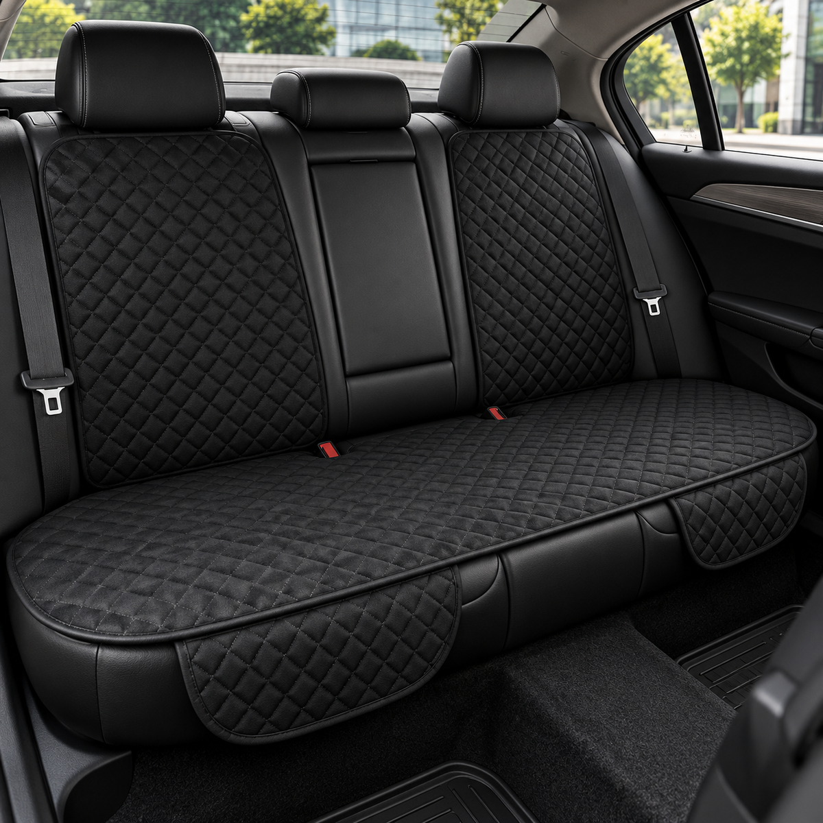 Universal Quilted Rear Car Seat Cover – Protective Cushion Mat