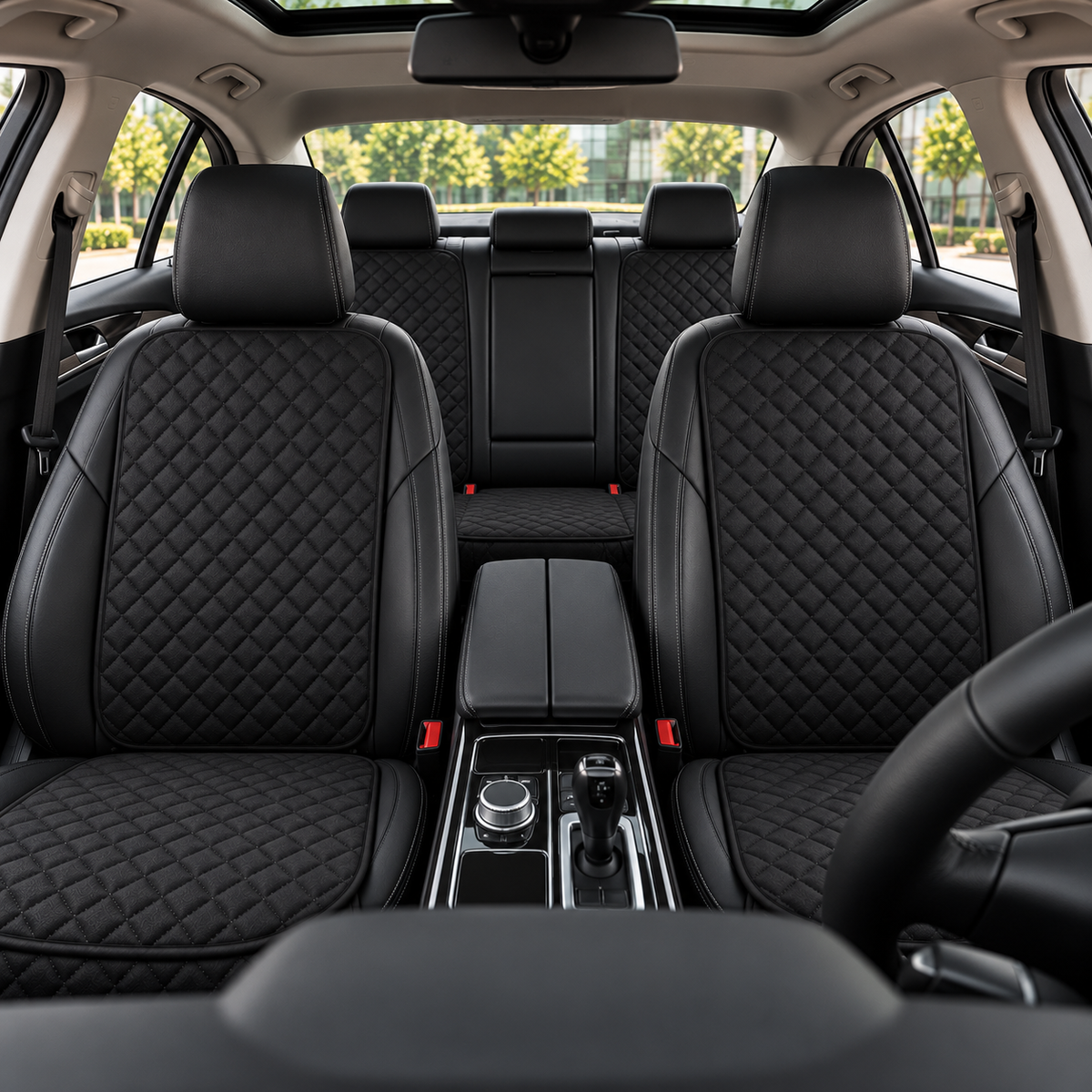 Universal Quilted Rear Car Seat Cover – Protective Cushion Mat