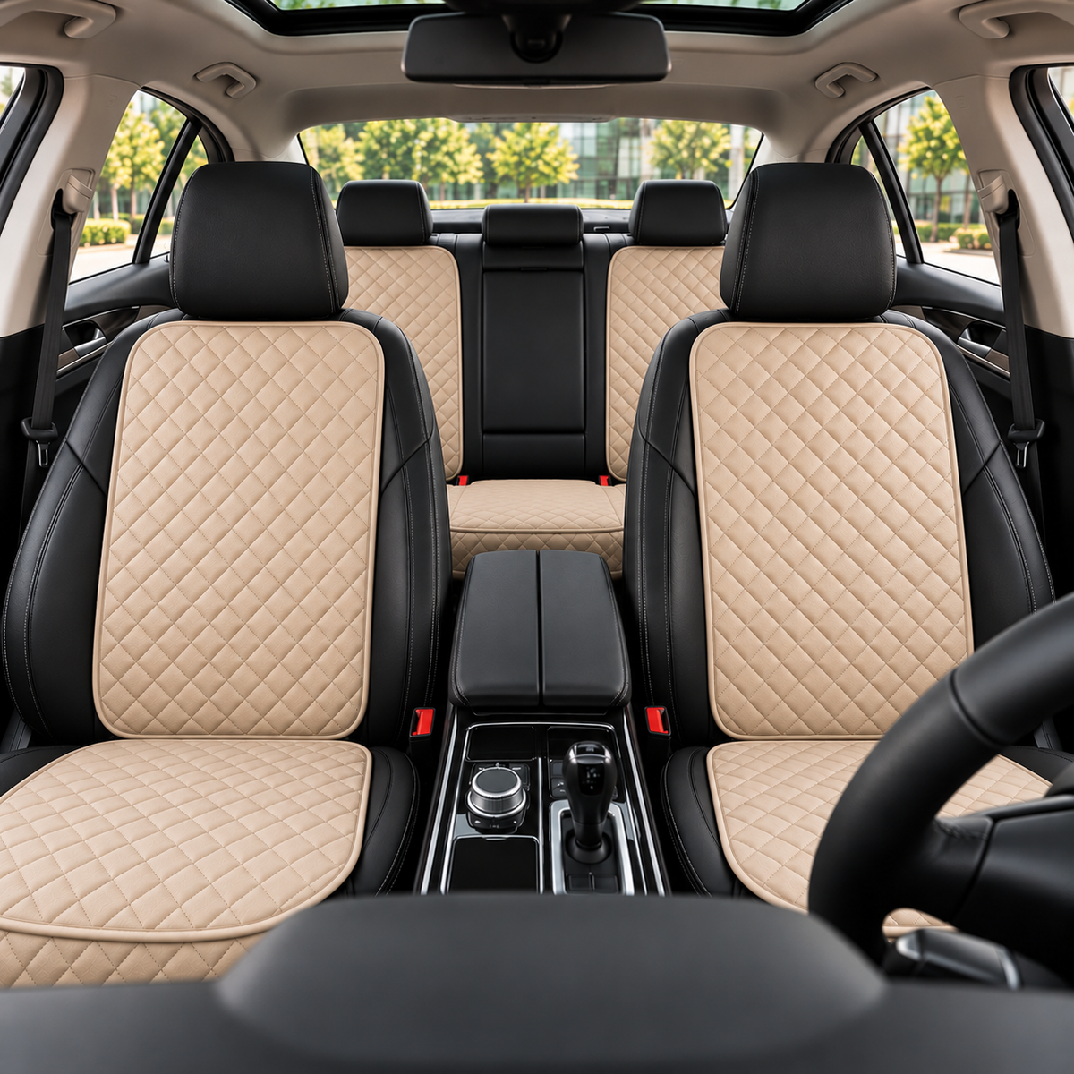 Universal Quilted Rear Car Seat Cover – Protective Cushion Mat