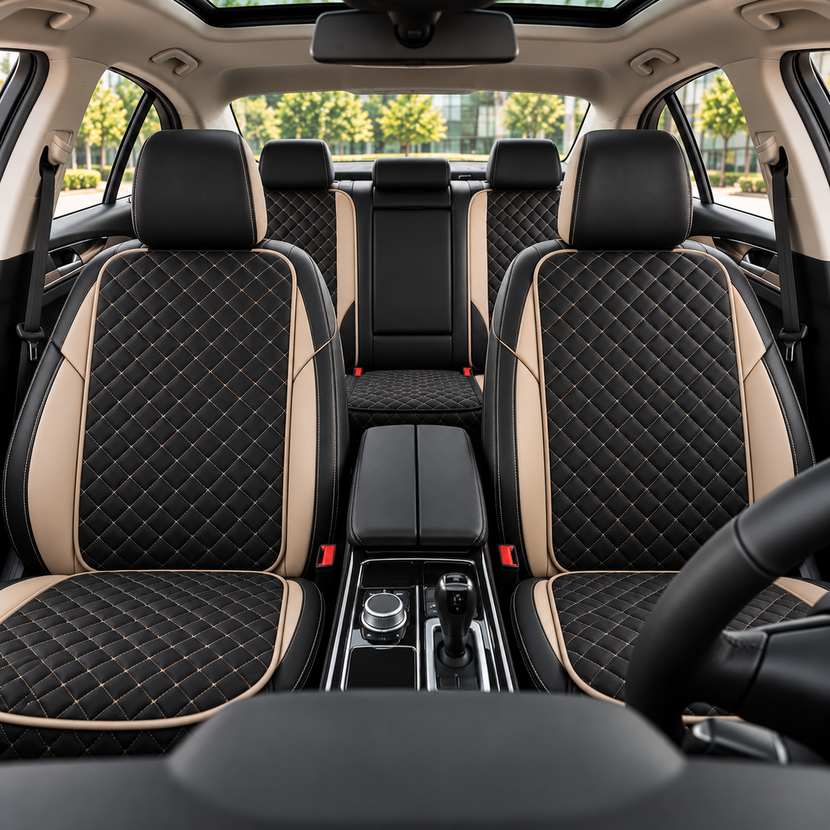 Universal Quilted Rear Car Seat Cover – Protective Cushion Mat