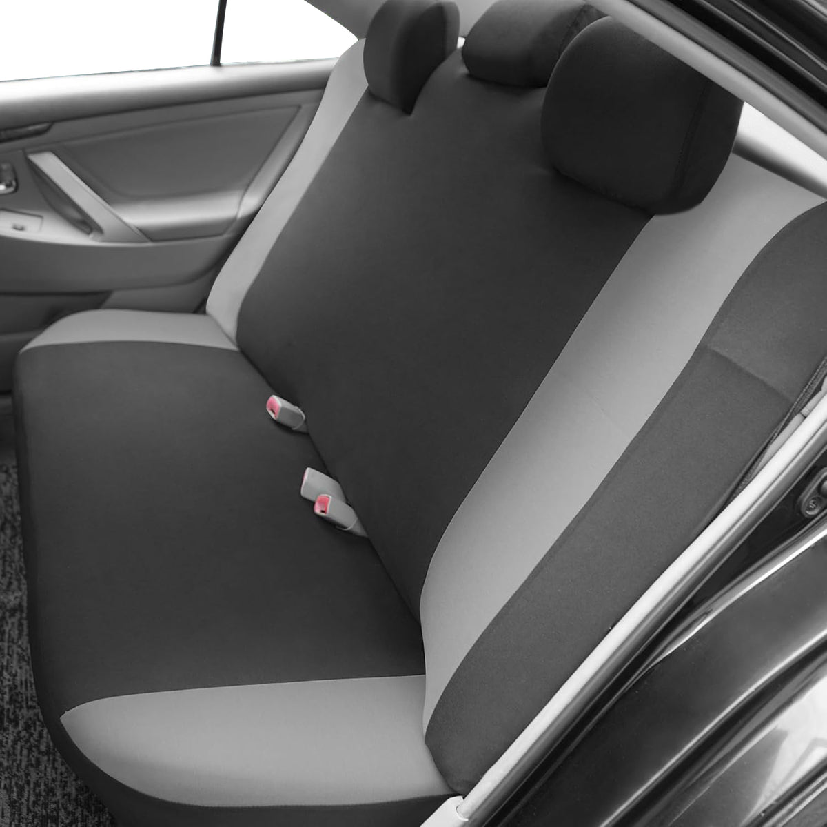 Grey rear bench seat covers fitted