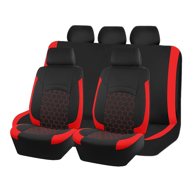Red and black car seat covers