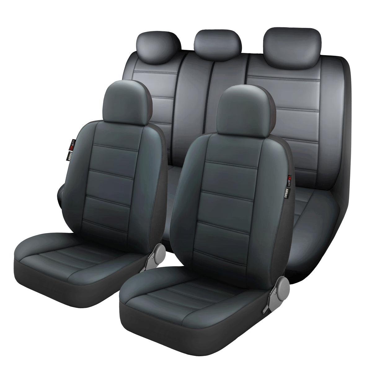 Dark grey front and rear seat covers