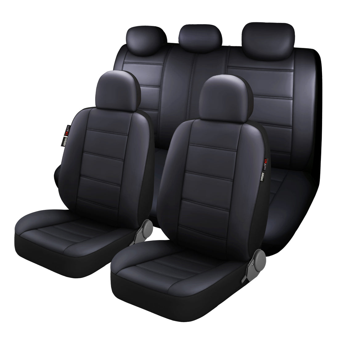Black front and rear seat covers