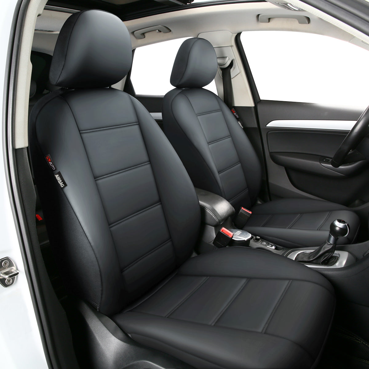 Seat covers installed in car