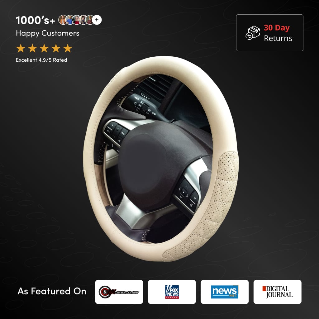Steering wheel cover product benefit graphic
