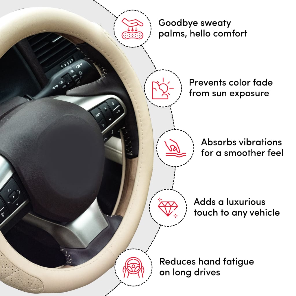 Steering wheel cover material and feature graphic